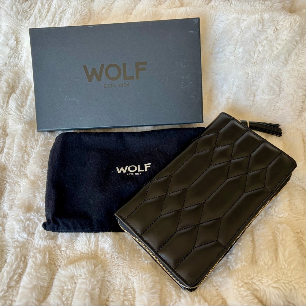 WOLF Caroline Black Leather Jewelry Portfolio